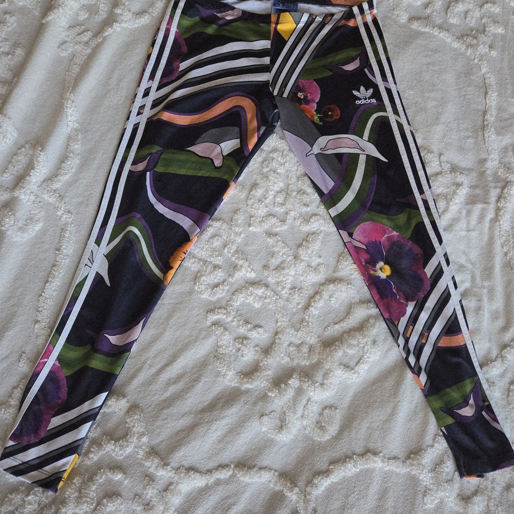 Adidas x Farm Women's Large Colorful Floral Burst Leggings